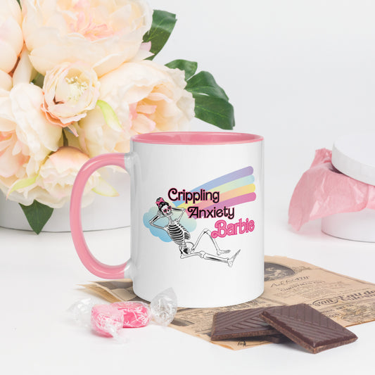 Anxiety Barbie Mug with Pink Inside