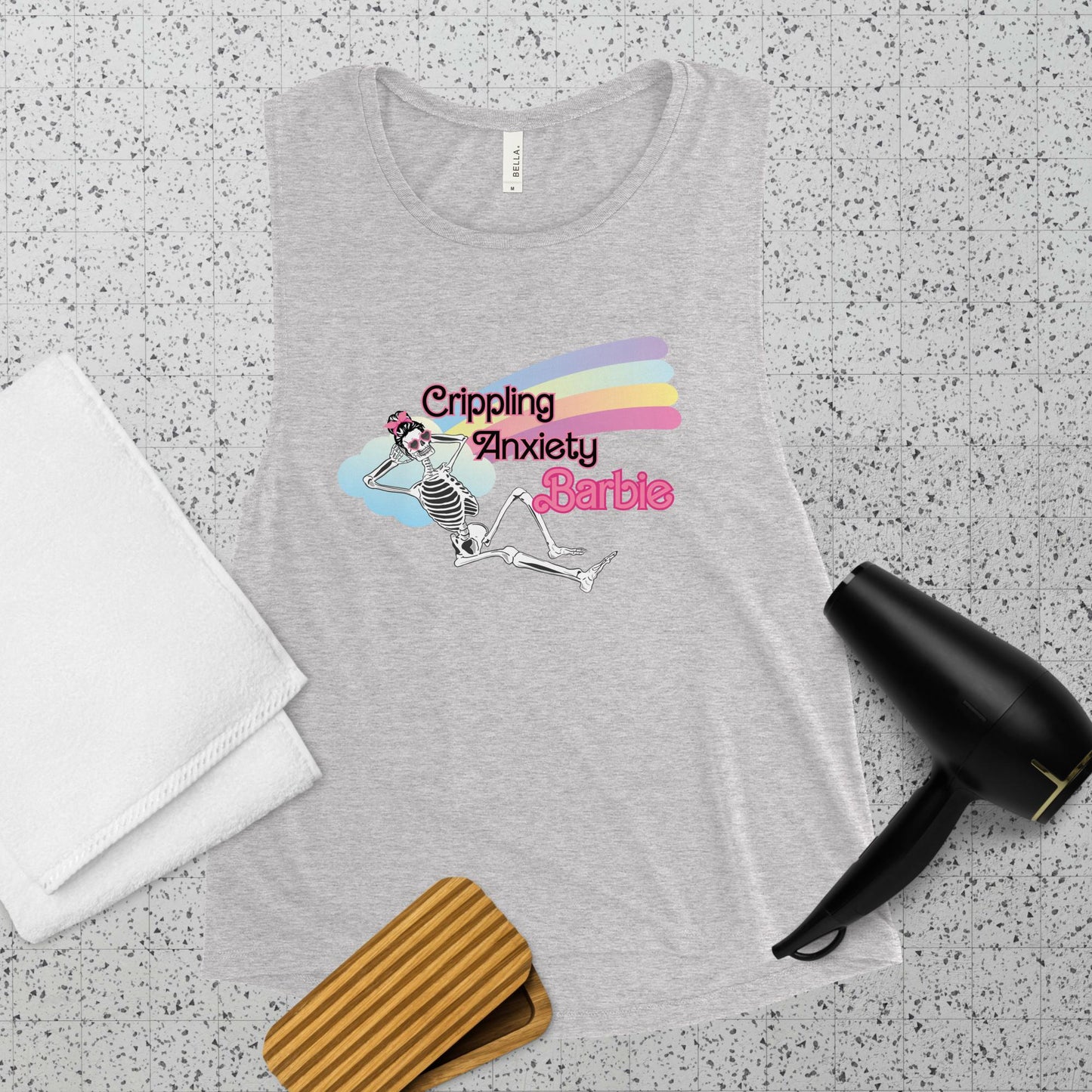 Anxiety Barbie Ladies’ Muscle Tank