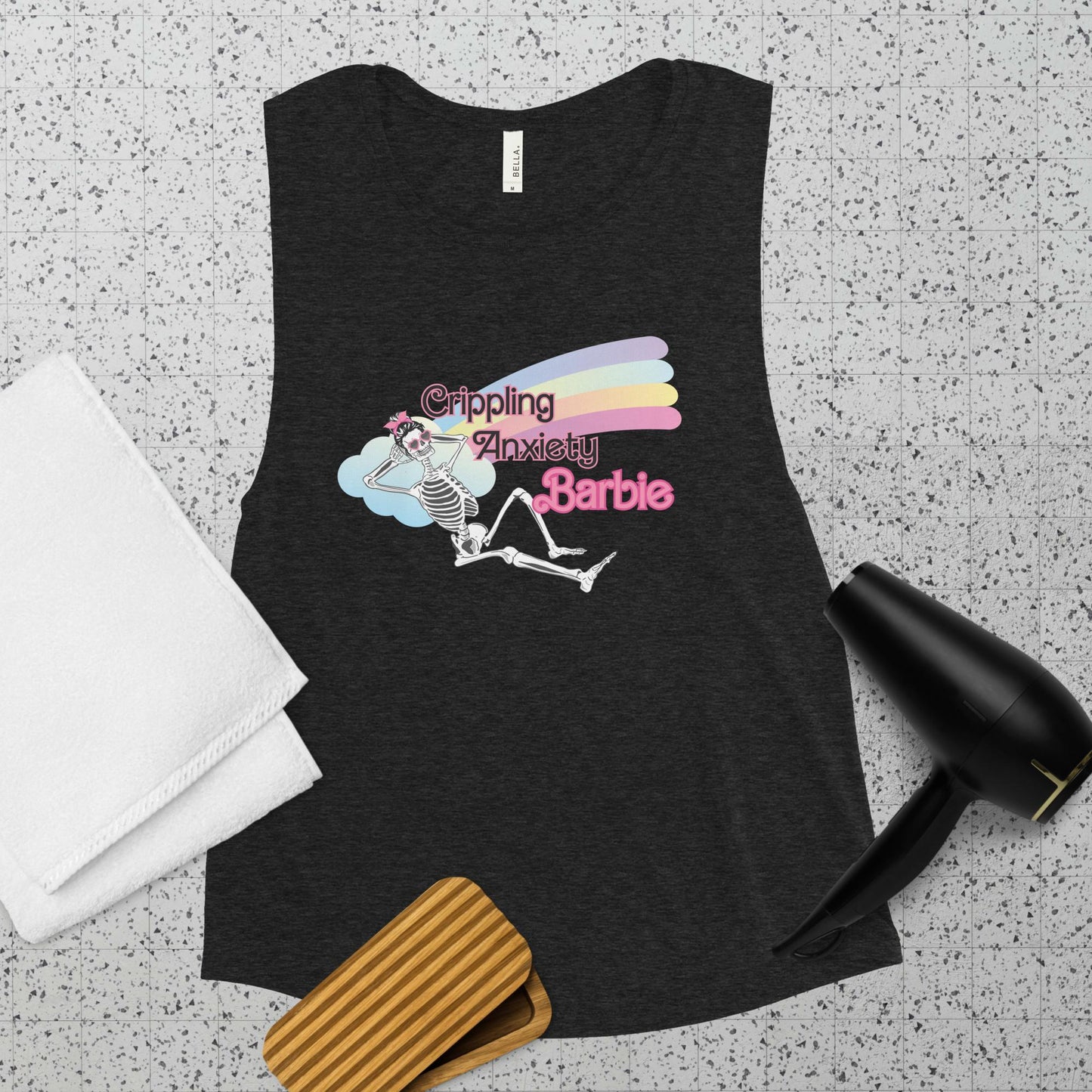 Anxiety Barbie Ladies’ Muscle Tank