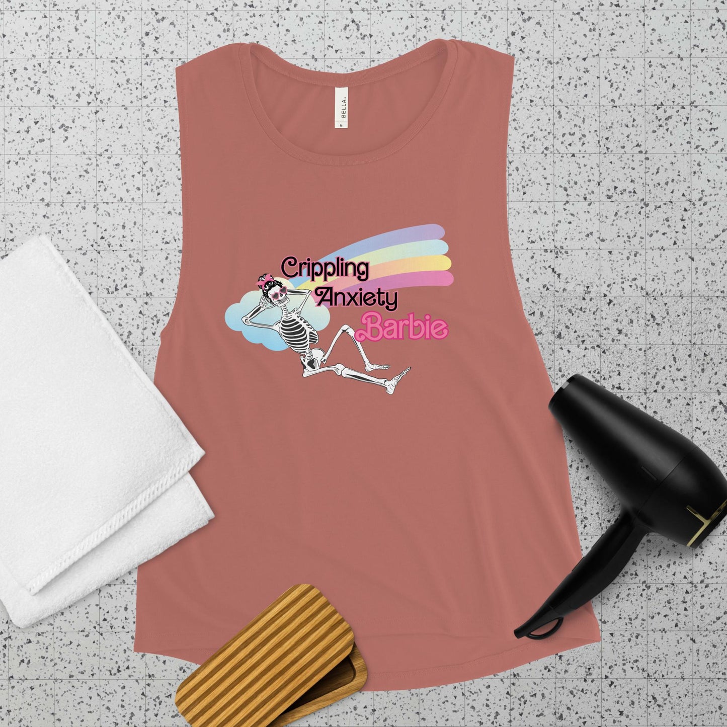 Anxiety Barbie Ladies’ Muscle Tank