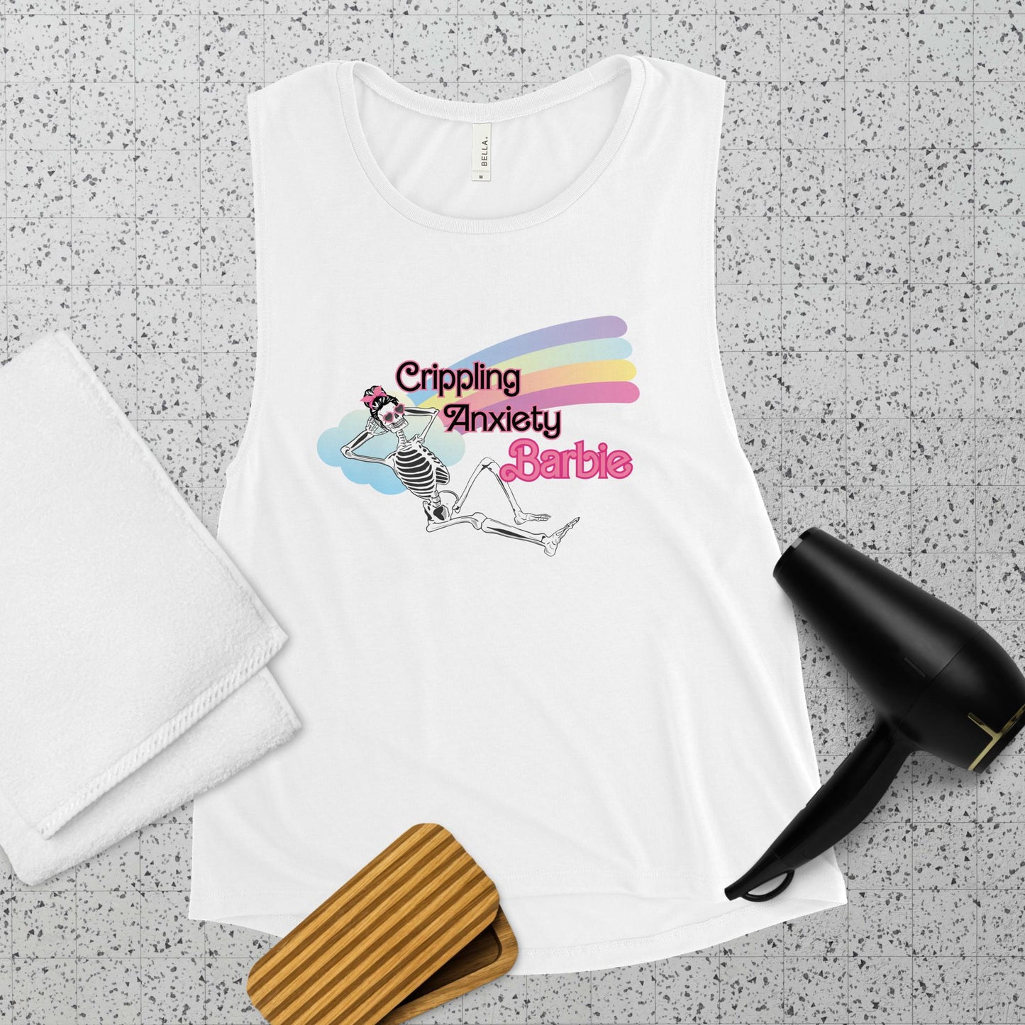 Anxiety Barbie Ladies’ Muscle Tank