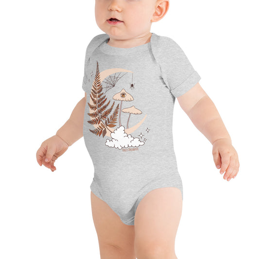 "magic mushroom" baby short sleeve one piece athletic heather