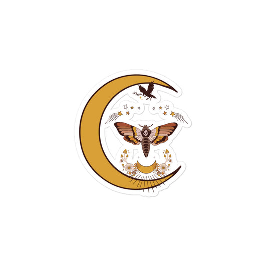 "Moon Moth" bubble free stickers