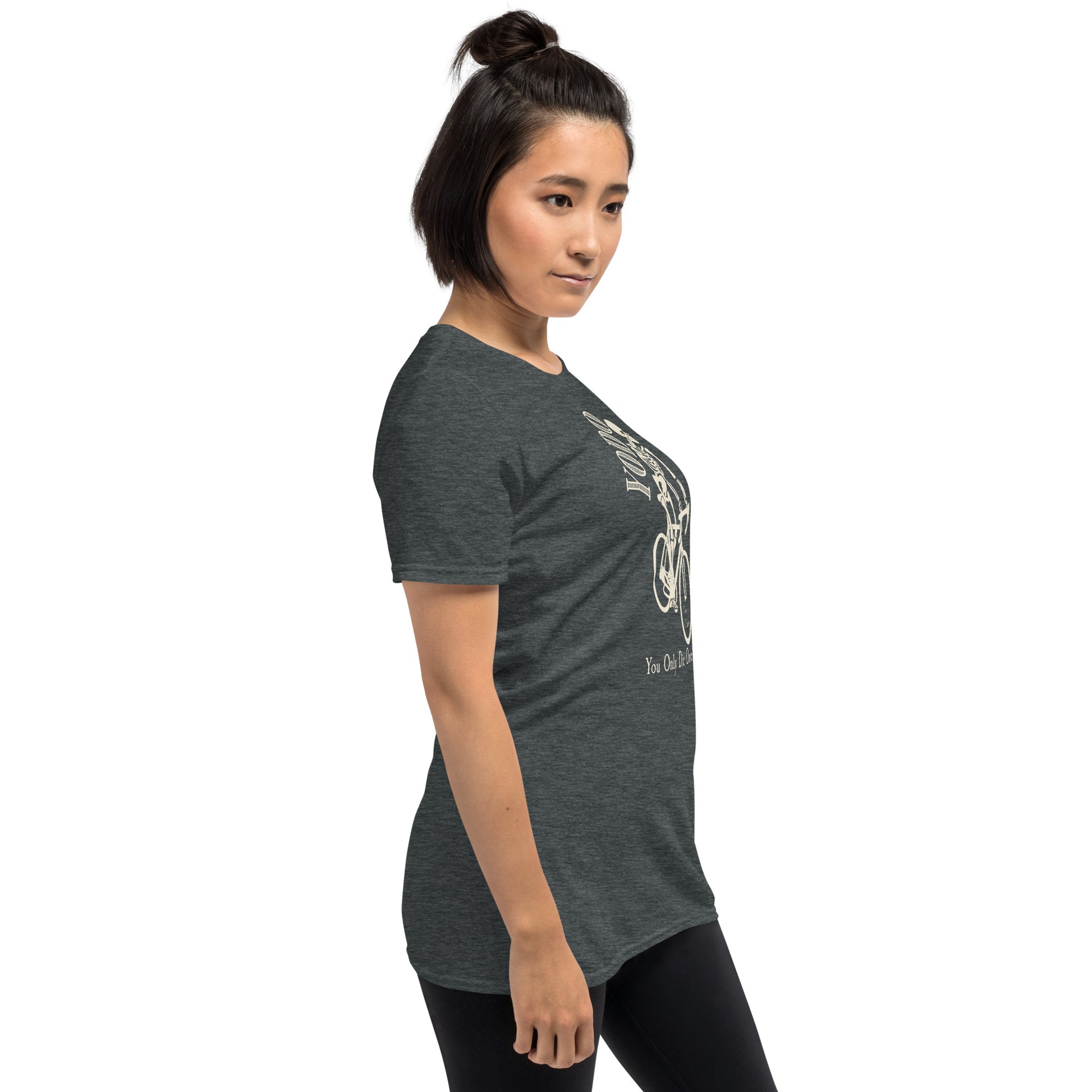 dark heather "YODO" You Only Die Once Unisex Short-Sleeve T-shirt from Daily Dreadful
