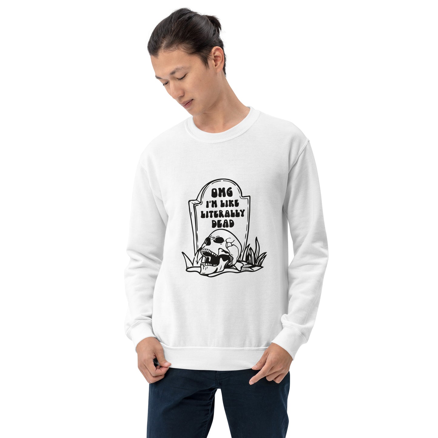 white "OMG Dead" Sweatshirt from Daily Dreadful