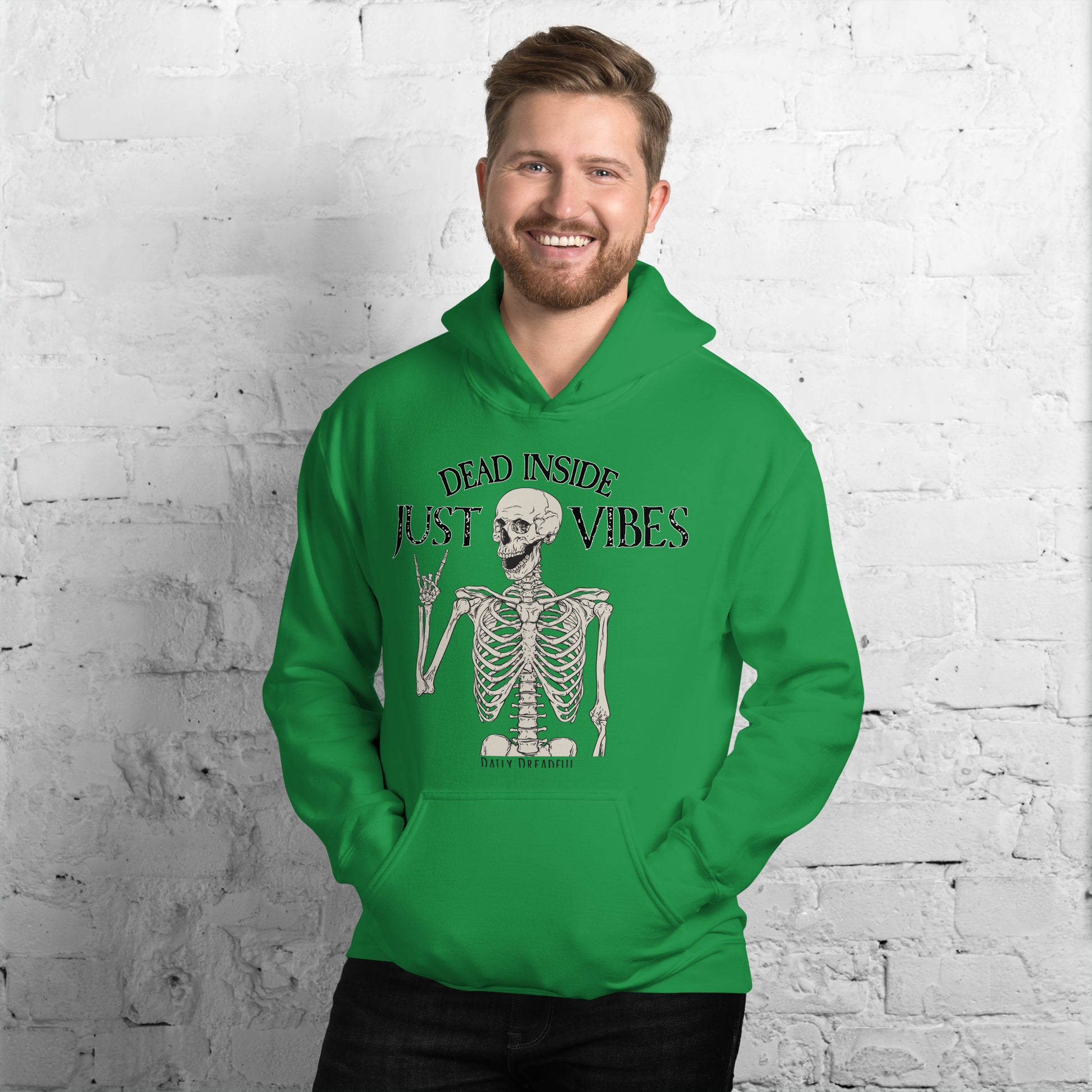 Irish green unisex hoodie just vibes skeleton