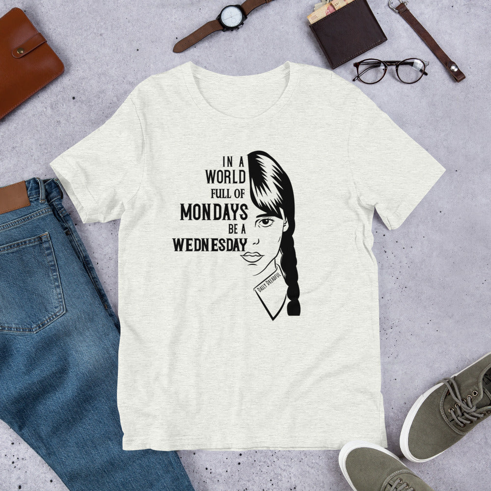 ash "Wednesday Addams Monday" t-shirt from Daily Dreadful