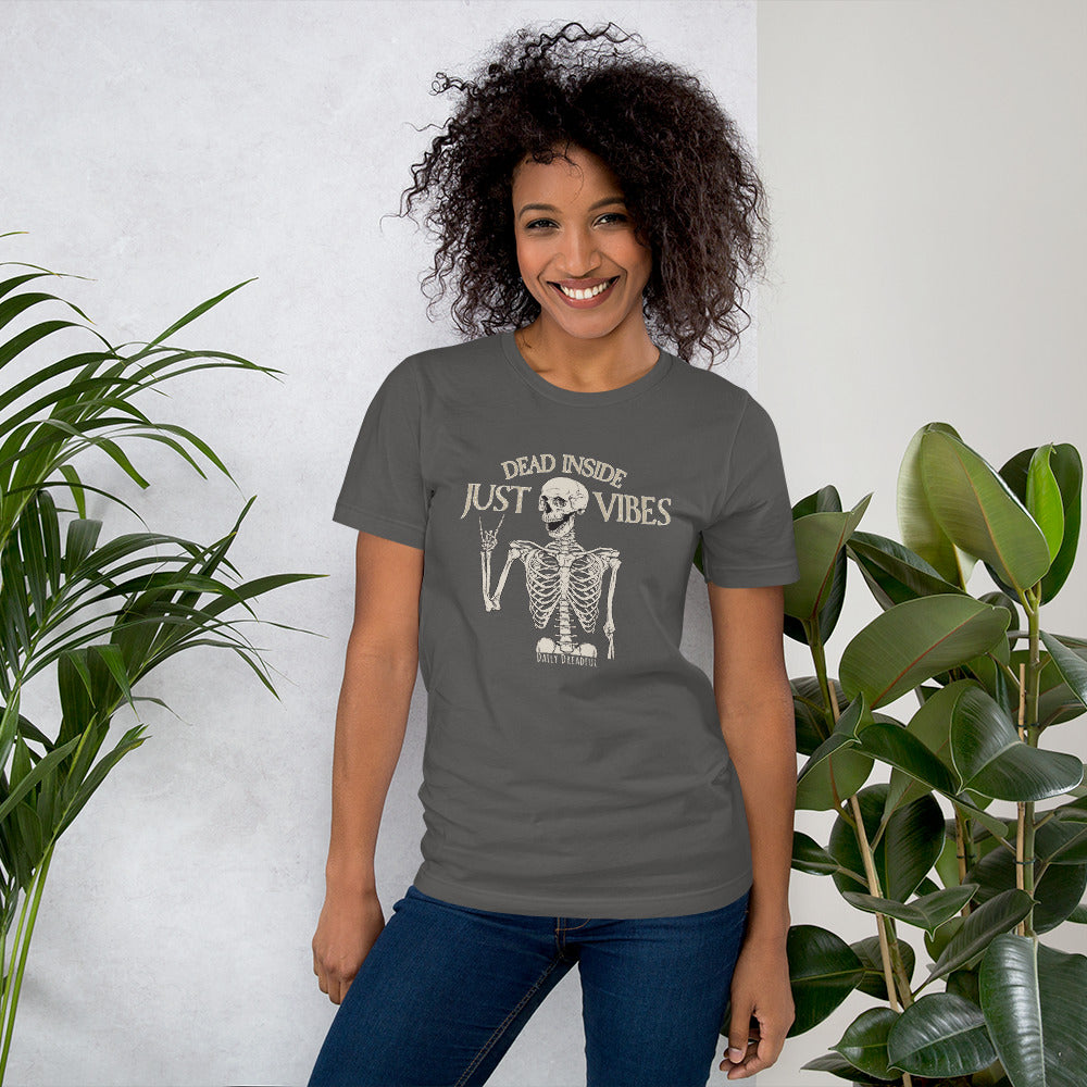 asphalt unisex t shirt just vibes skeleton
