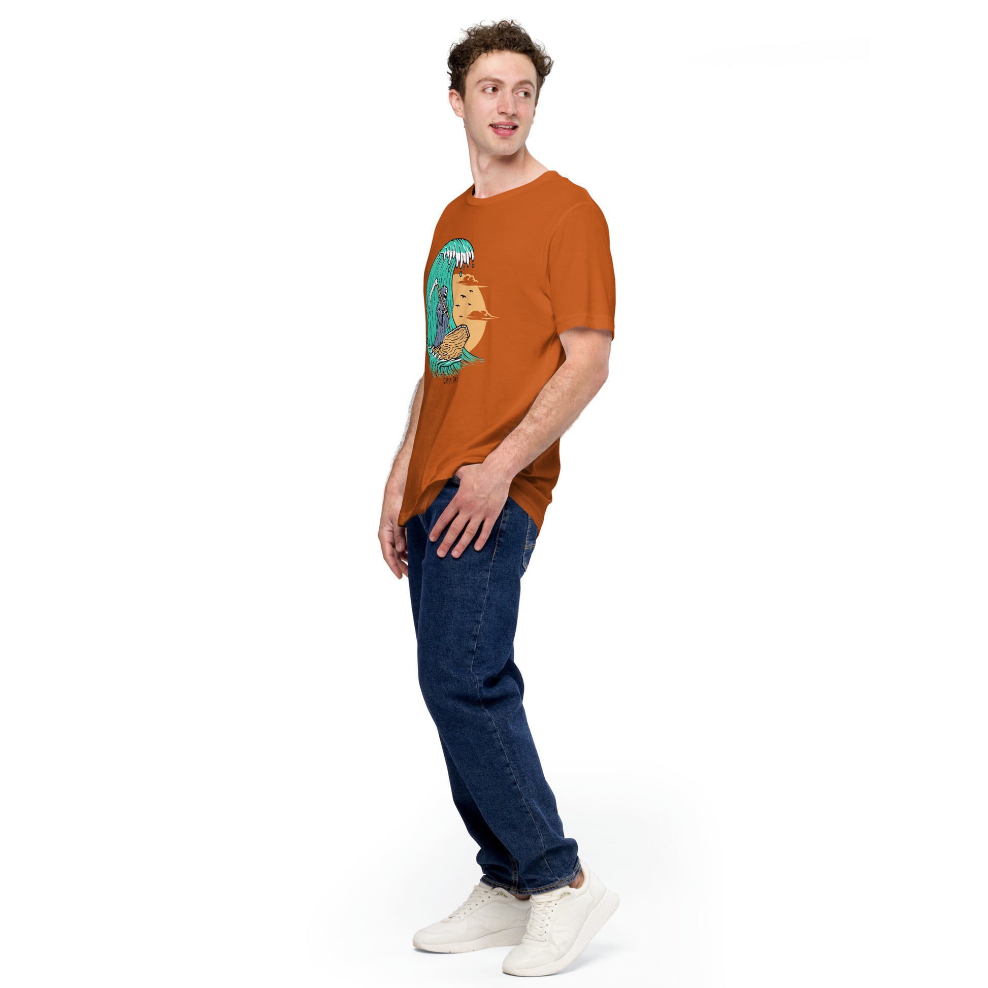 Men's Hang Dead autumn t-shirt, hang dead autumn tee, hang dead autumn tee shirt, hang dead orange t-shirt, hang dead orange tee
