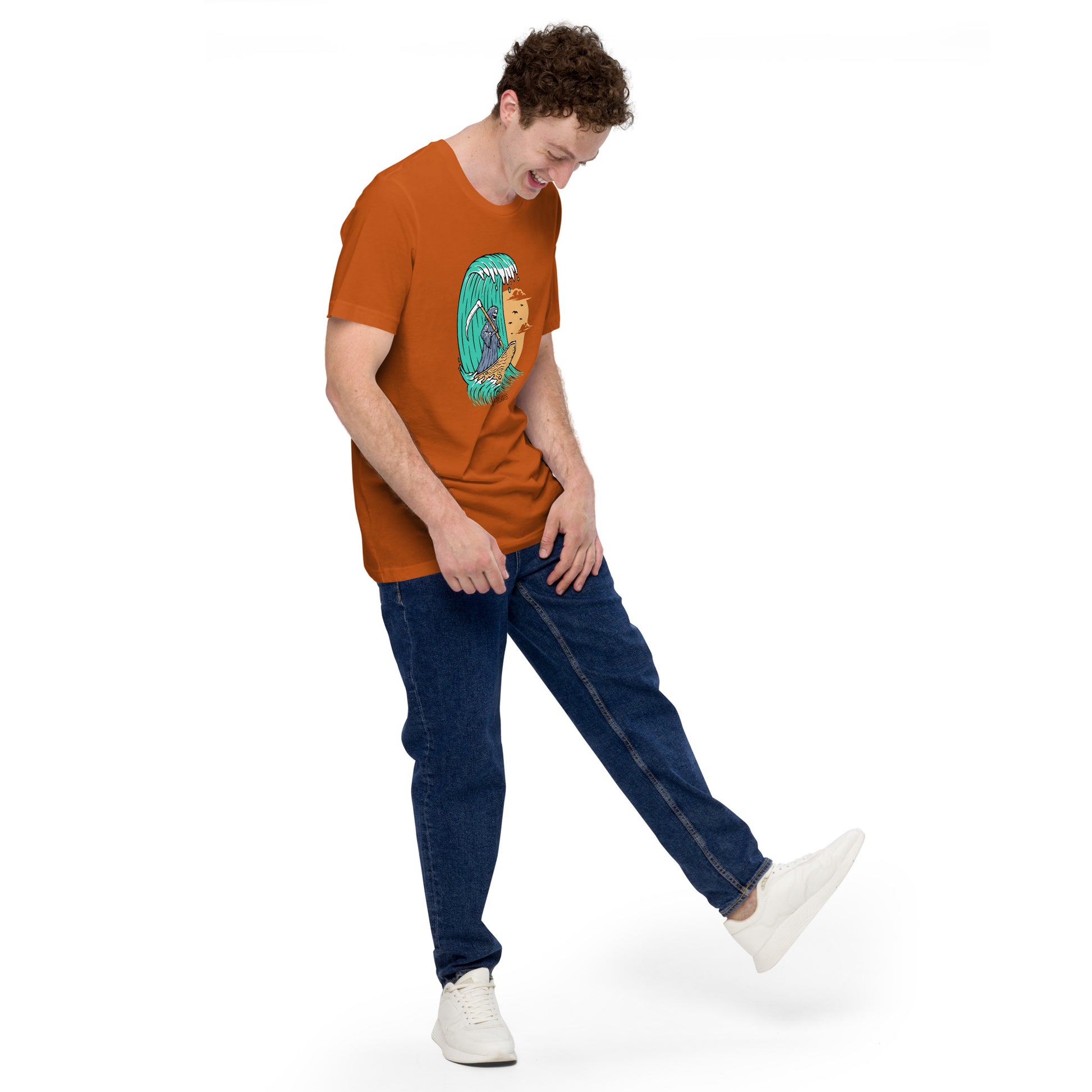 Men's Hang Dead autumn t-shirt, hang dead autumn tee, hang dead autumn tee shirt, hang dead orange t-shirt, hang dead orange tee