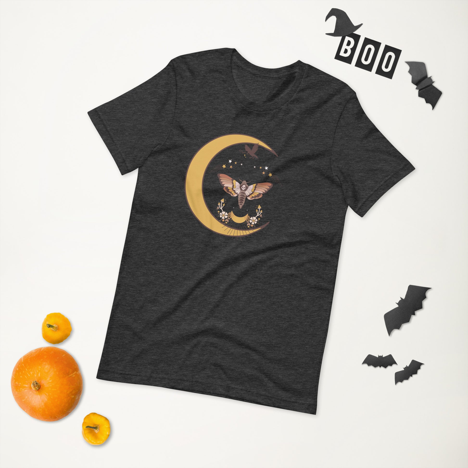 "Moon Moth" Unisex t-shirt, dark grey