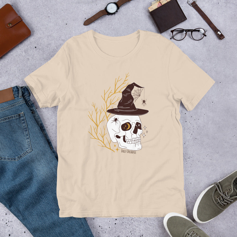 soft cream "Spooky Skull" unisex t-shirt, unisex tee, unisex tee shirt from Daily Dreadful