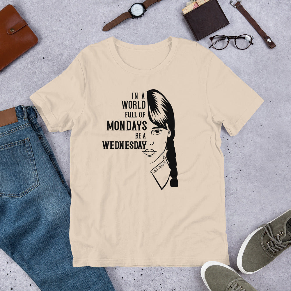 soft cream "Wednesday Addams Monday" t-shirt from Daily Dreadful