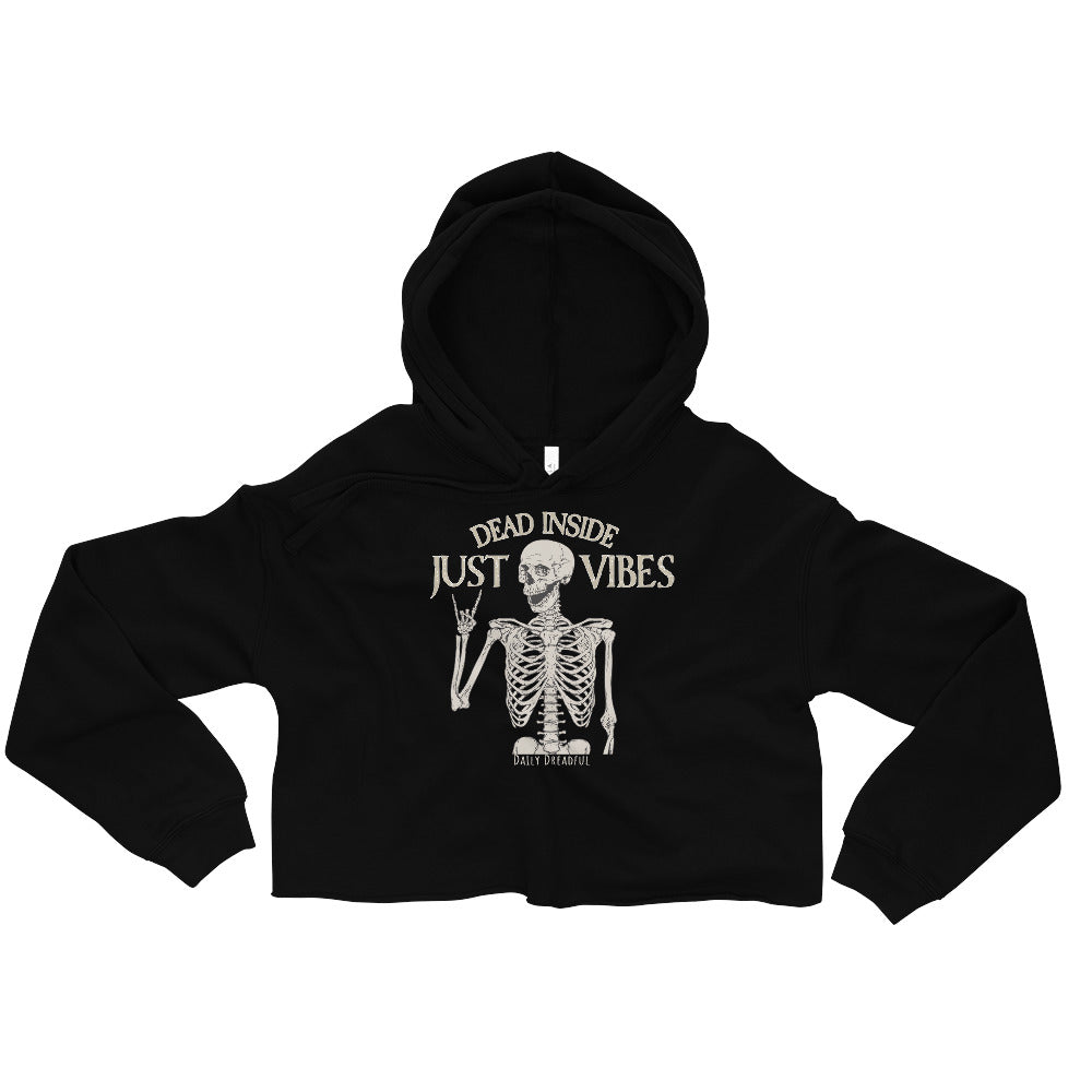 black cropped hoodie just vibes skeleton