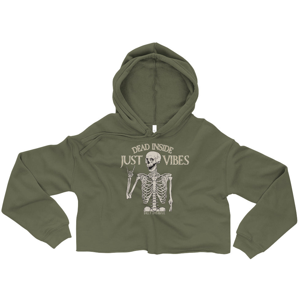 green cropped hoodie just vibes skeleton