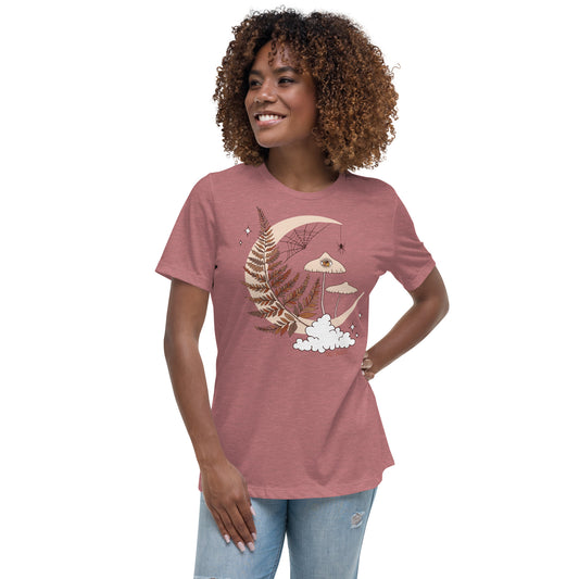 "Magic Mushroom" relaxed t-shirt, heather mauve tee