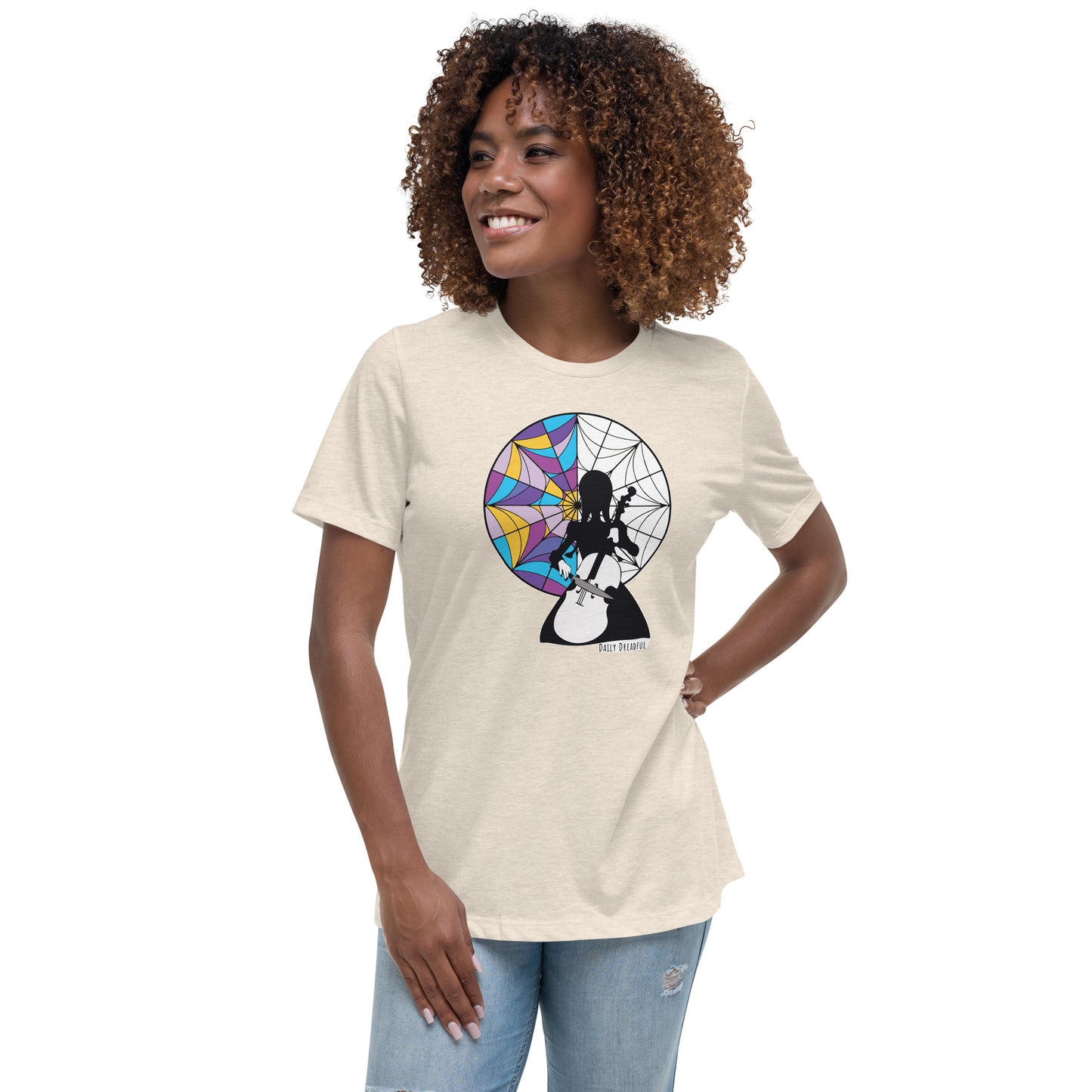 heather prism "Wednesday Addams" Cello Relaxed T-Shirt from Daily Dreadful