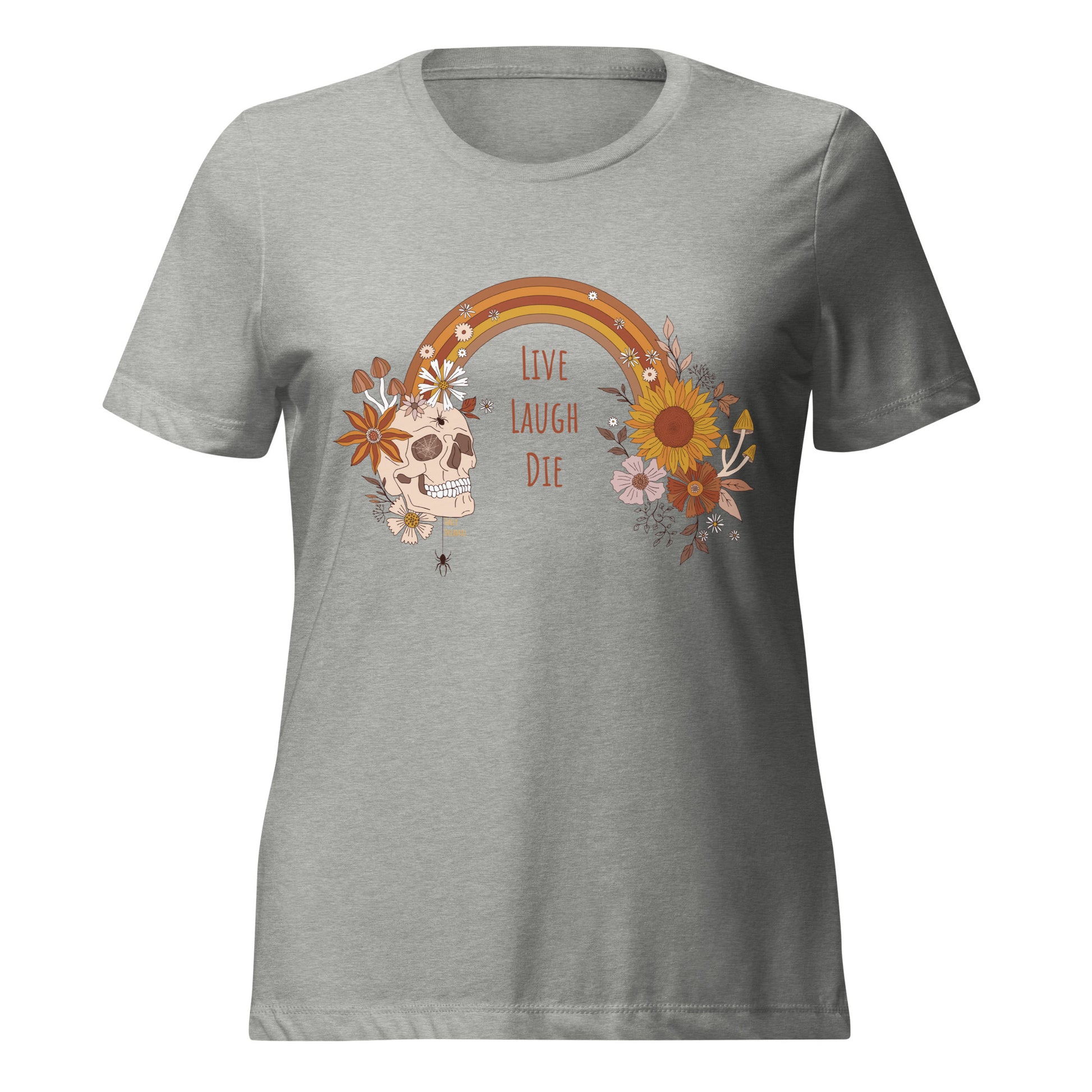 "Live, Laugh, Die" relaxed tri-blend t-shirt, athletic grey colored tee