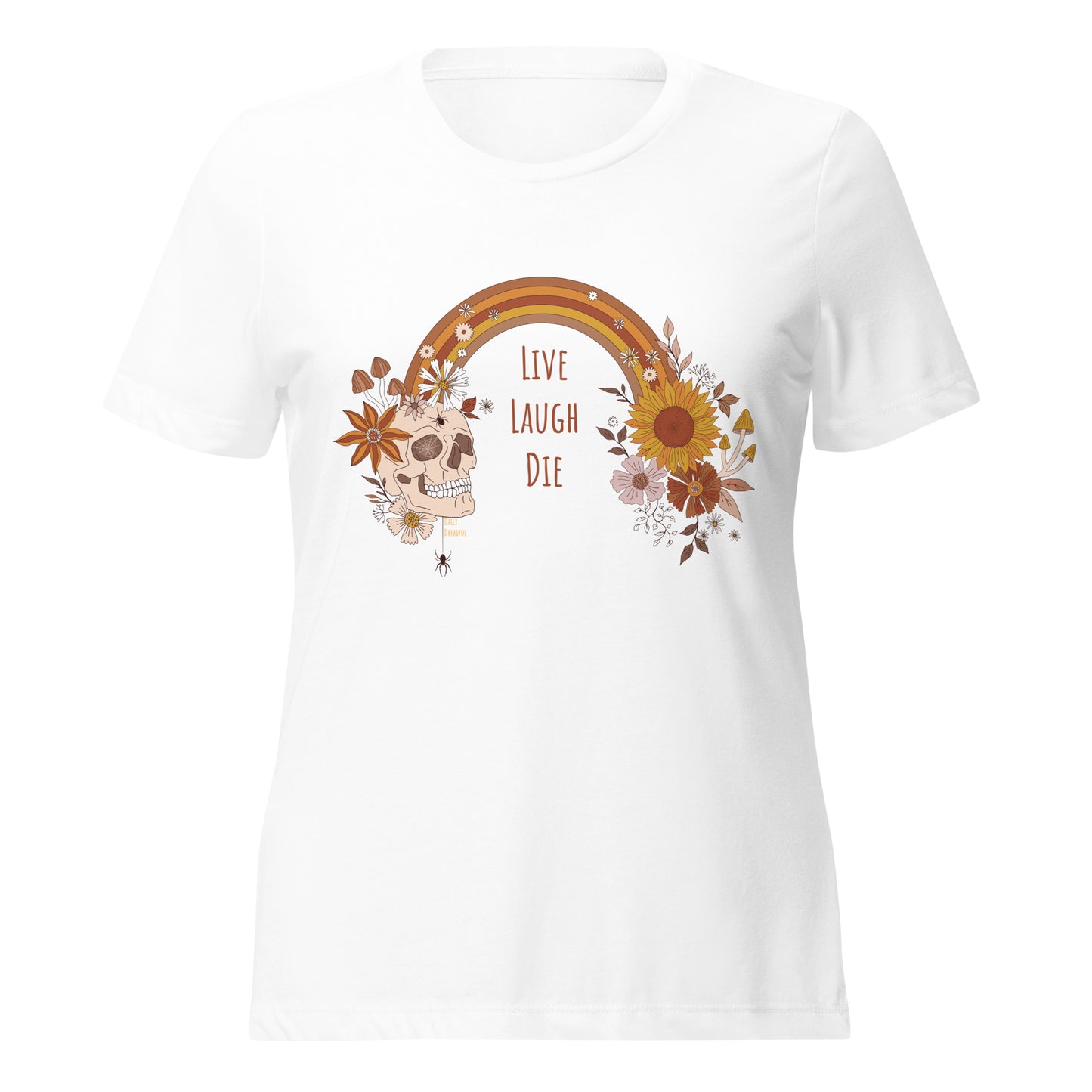 "Live, Laugh, Die" relaxed tri-blend t-shirt, white colored tee