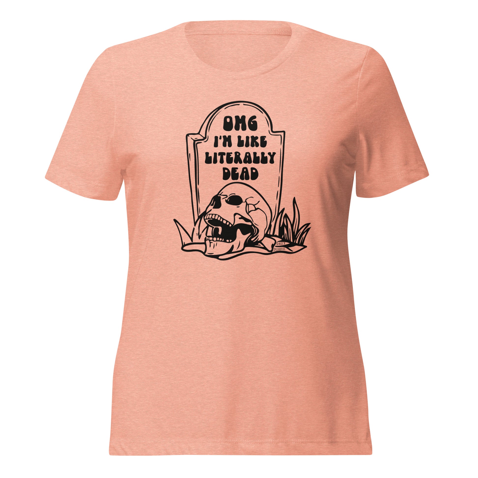 sunset "OMG Dead" Women's relaxed tri-blend t-shirt from Daily Dreadful