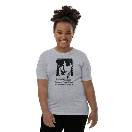 athletic heather "Wednesday Addams History" Youth Short Sleeve T-Shirt