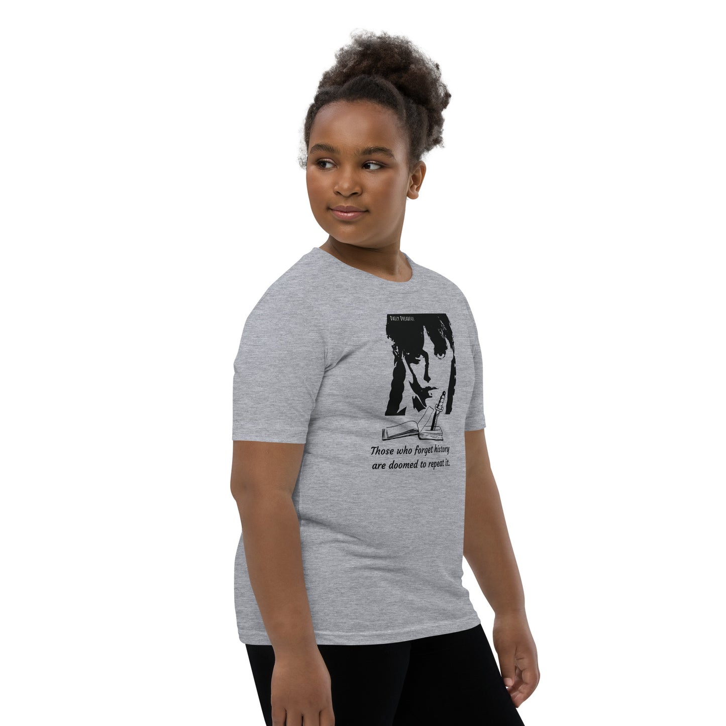 athletic heather "Wednesday Addams History" Youth Short Sleeve T-Shirt