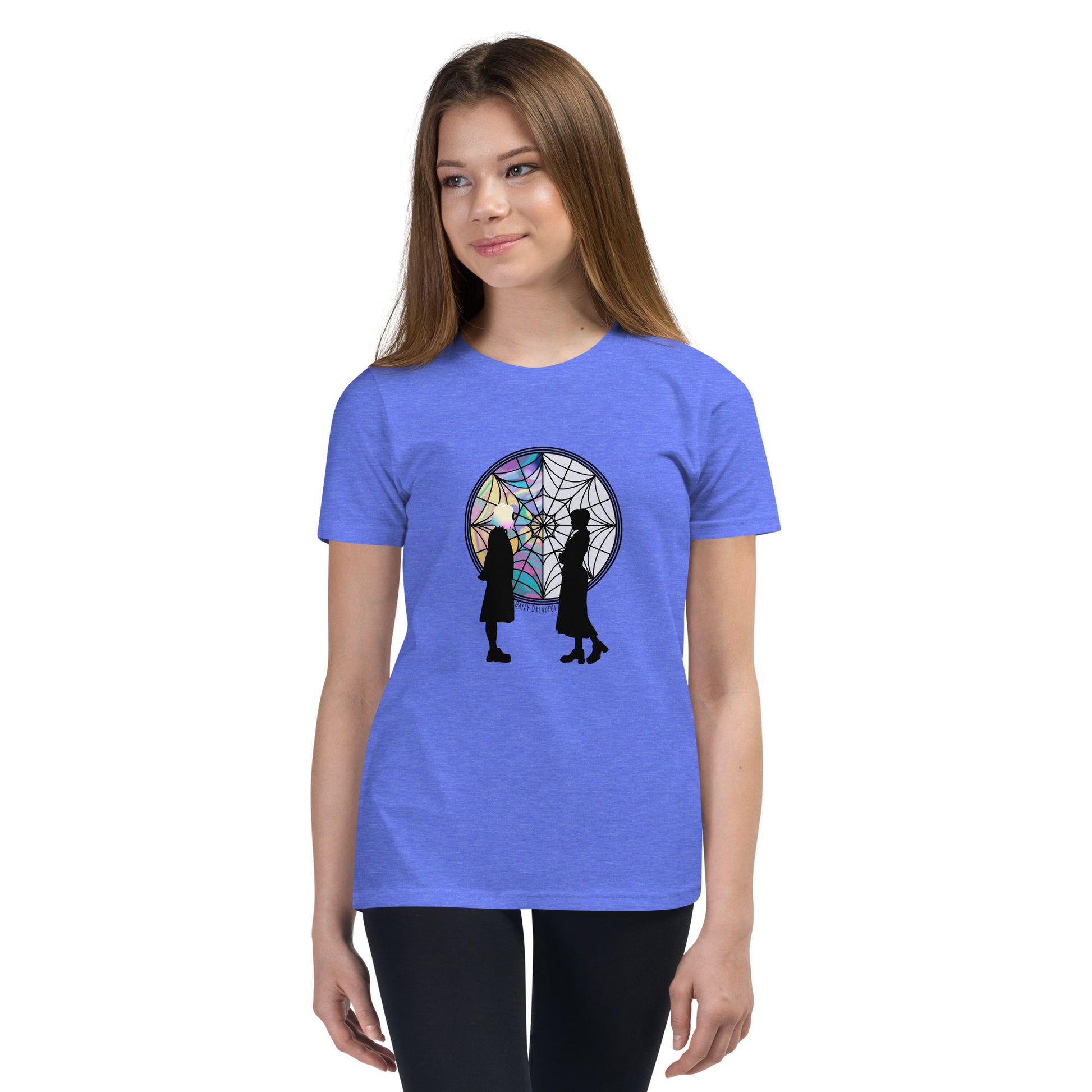 heather columbia "Wednesday Addams and Enid" Youth Short Sleeve T-Shirt from Daily Dreadful