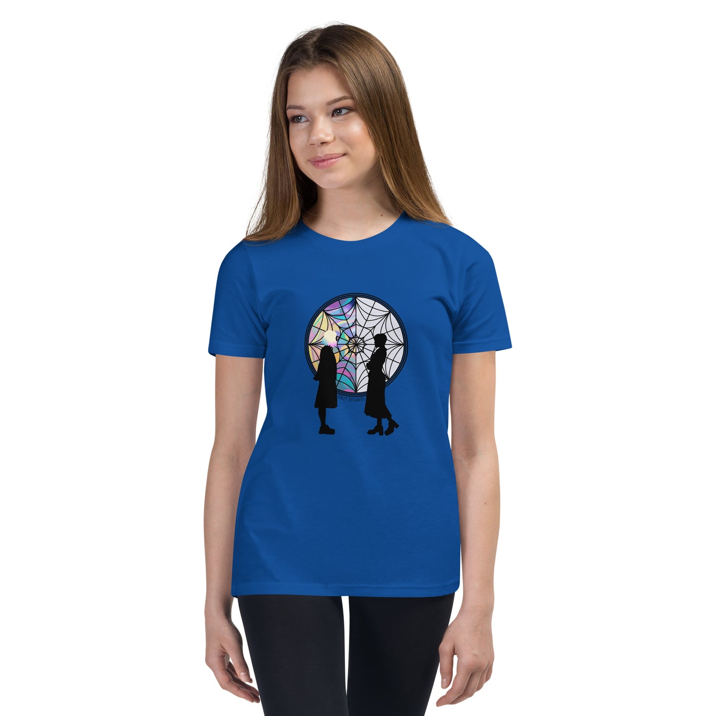 true royal "Wednesday Addams and Enid" Youth Short Sleeve T-Shirt from Daily Dreadful