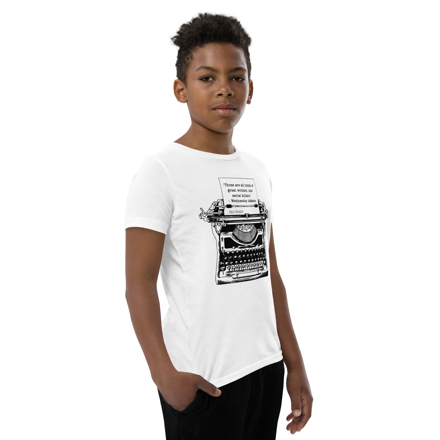 Wednesday Addams Typewriter Youth Short Sleeve T-Shirt